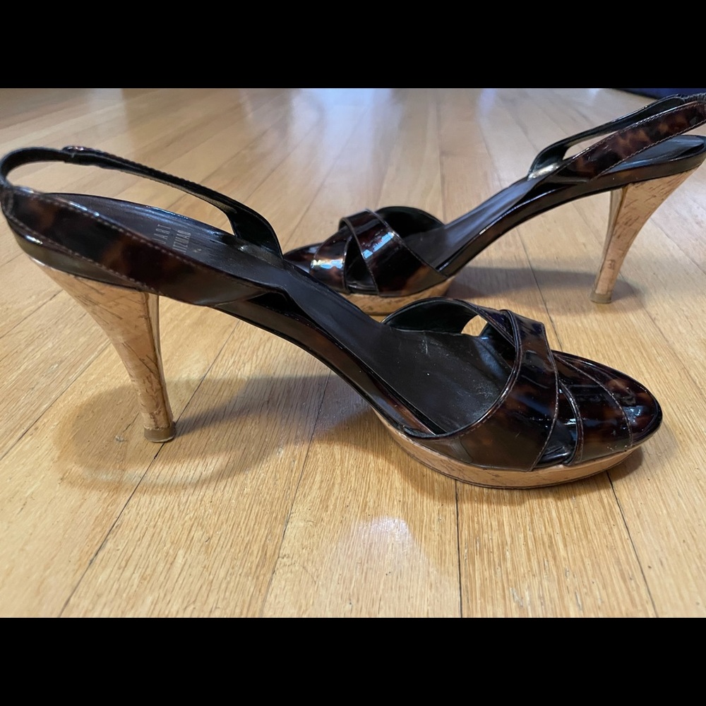 STUART WEITZMAN Patent Peeptoe Slingbacks - Picture 4 of 16